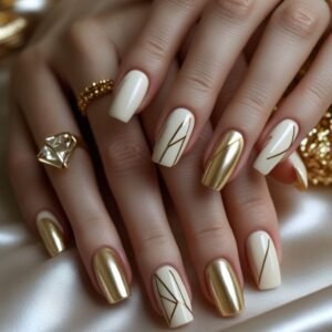 Golden Glam Press on Nails