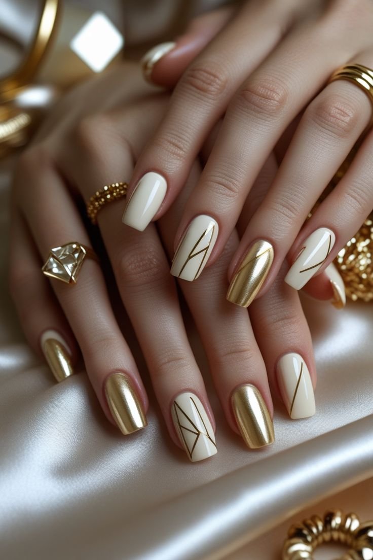 Golden Glam Press on Nails