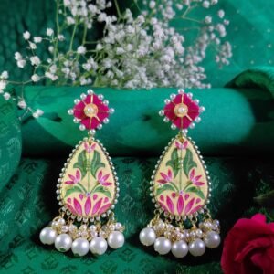 Gulmohar Pearl Drop Earrings