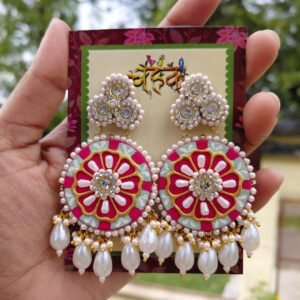Royal Floral Pearl Jhumka Earrings