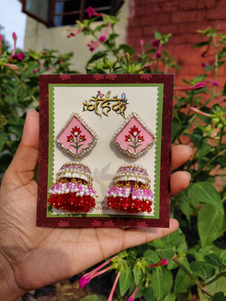 Gulabi Jhumka Earrings