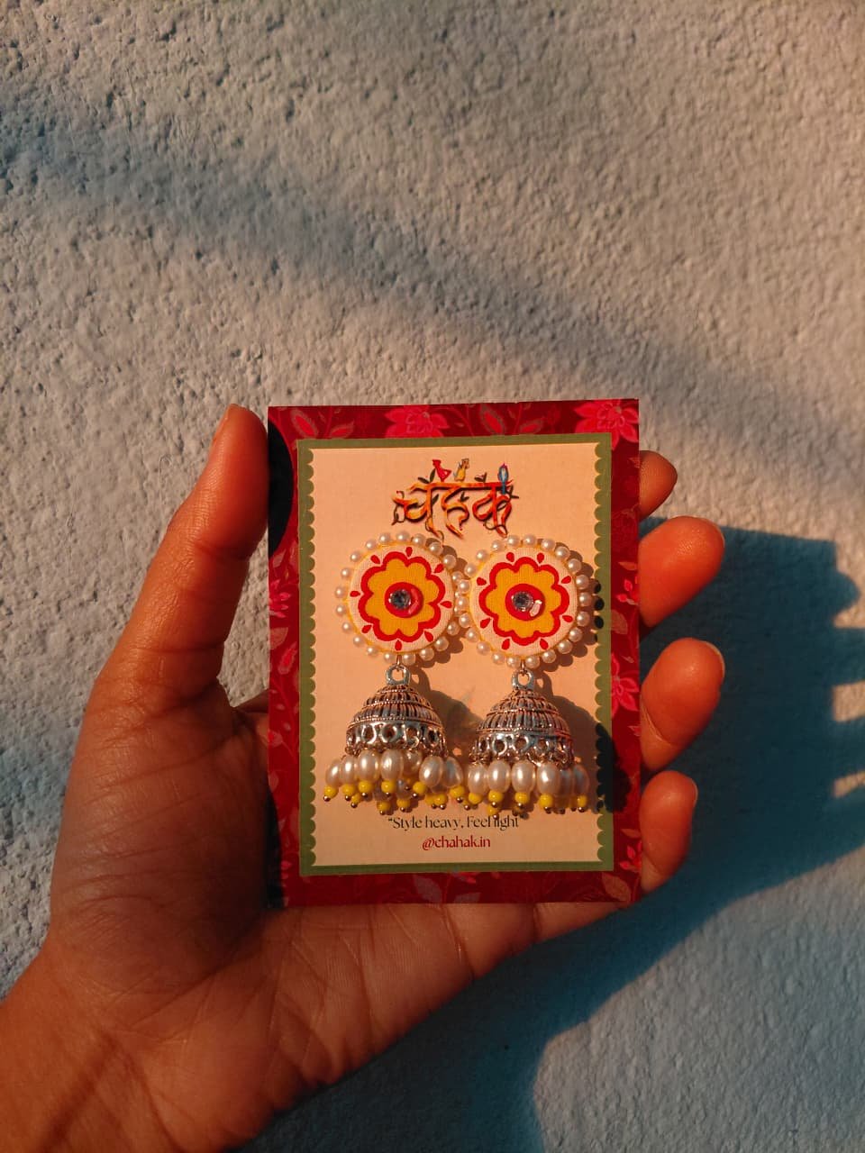 Peeli Phool Jhumka Earrings